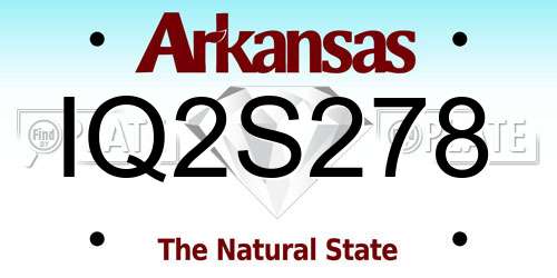 IQ2S278 Arkansas License Plate