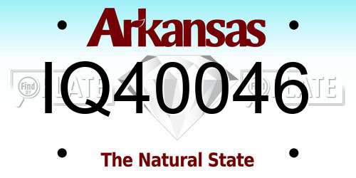IQ40046 Arkansas License Plate