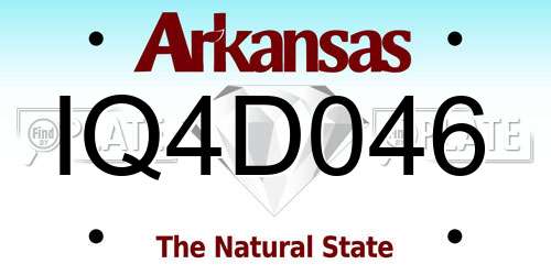 IQ4D046 Arkansas License Plate