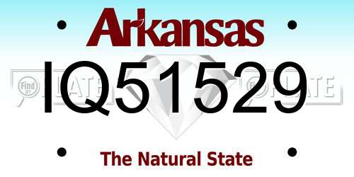 IQ51529 Arkansas License Plate