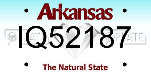 IQ52187 Arkansas License Plate