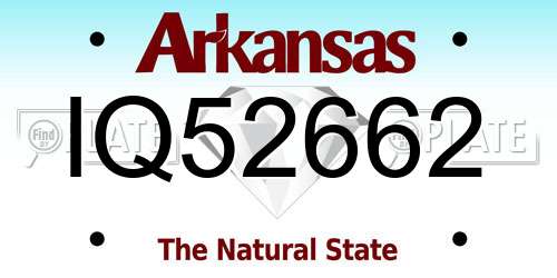 IQ52662 Arkansas License Plate