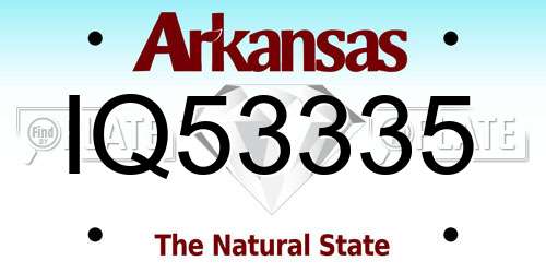 IQ53335 Arkansas License Plate