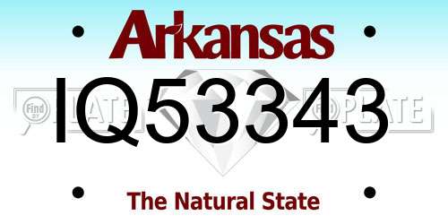 IQ53343 Arkansas License Plate