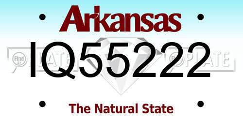 IQ55222 Arkansas License Plate