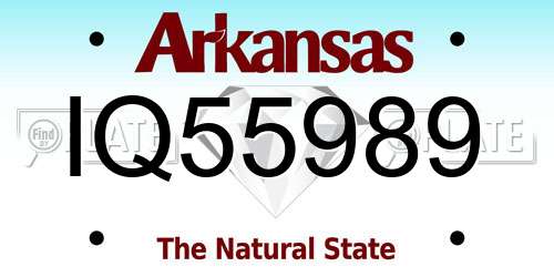 IQ55989 Arkansas License Plate