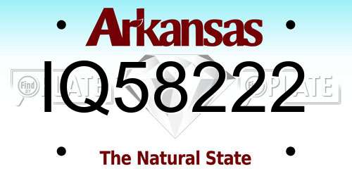 IQ58222 Arkansas License Plate