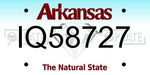 IQ58727 Arkansas License Plate