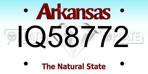 IQ58772 Arkansas License Plate