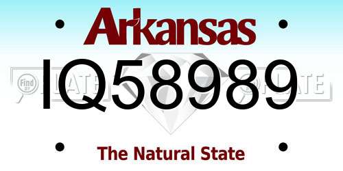 IQ58989 Arkansas License Plate