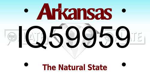 IQ59959 Arkansas License Plate