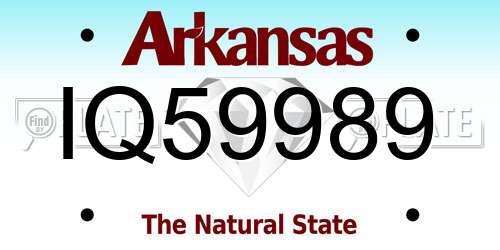 IQ59989 Arkansas License Plate
