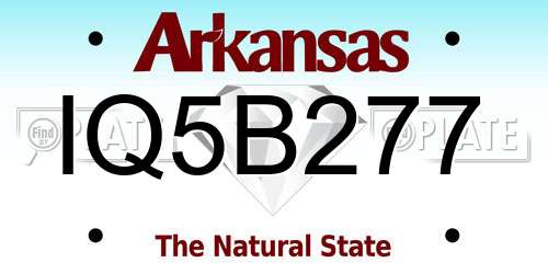 IQ5B277 Arkansas License Plate