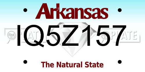 IQ5Z157 Arkansas License Plate