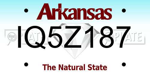 IQ5Z187 Arkansas License Plate