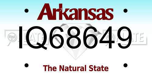 IQ68649 Arkansas License Plate