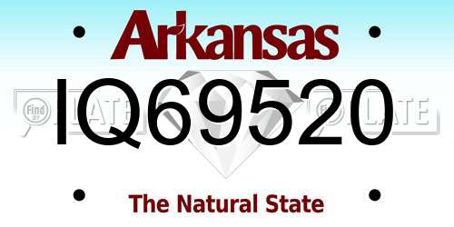 IQ69520 Arkansas License Plate