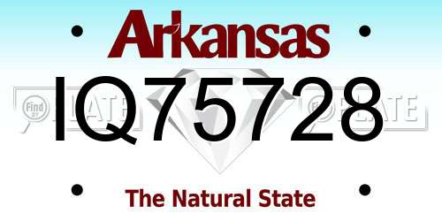 IQ75728 Arkansas License Plate