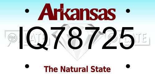 IQ78725 Arkansas License Plate