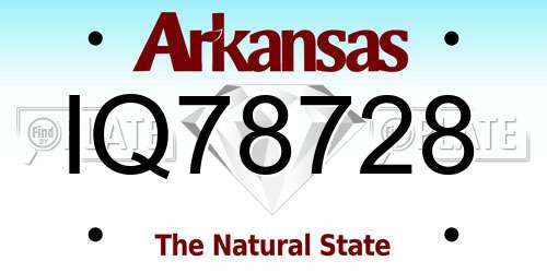 IQ78728 Arkansas License Plate
