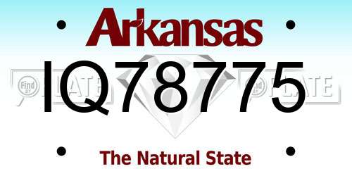IQ78775 Arkansas License Plate