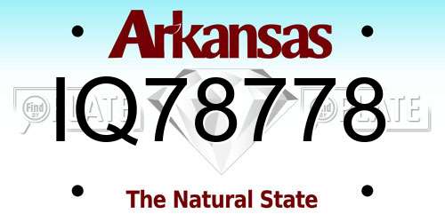 IQ78778 Arkansas License Plate