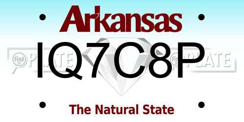 IQ7C8P Arkansas License Plate