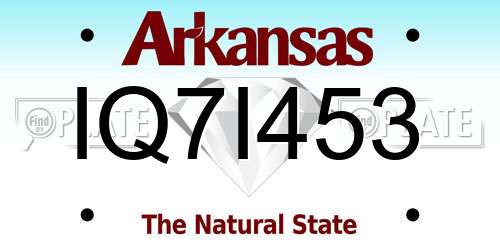 IQ7I453 Arkansas License Plate