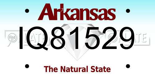 IQ81529 Arkansas License Plate