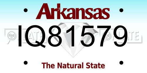 IQ81579 Arkansas License Plate