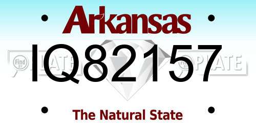 IQ82157 Arkansas License Plate