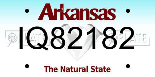 IQ82182 Arkansas License Plate