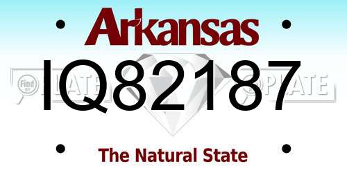 IQ82187 Arkansas License Plate