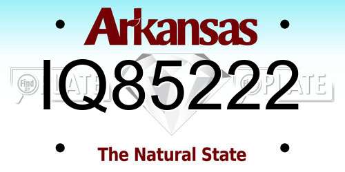 IQ85222 Arkansas License Plate