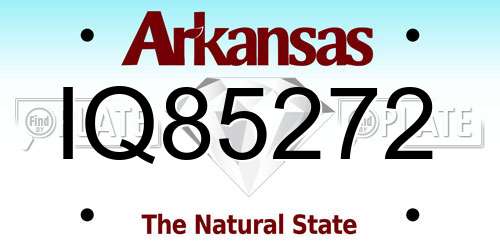 IQ85272 Arkansas License Plate