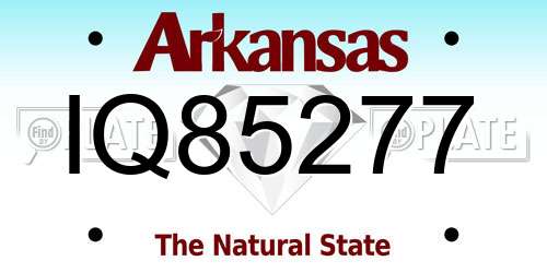 IQ85277 Arkansas License Plate