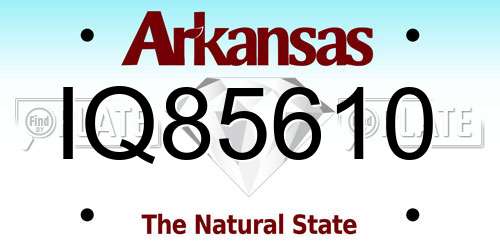 IQ85610 Arkansas License Plate