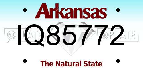 IQ85772 Arkansas License Plate