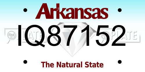 IQ87152 Arkansas License Plate