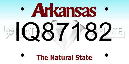 IQ87182 Arkansas License Plate