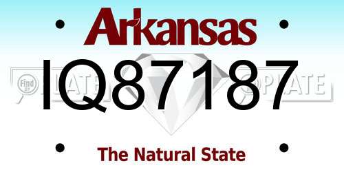 IQ87187 Arkansas License Plate