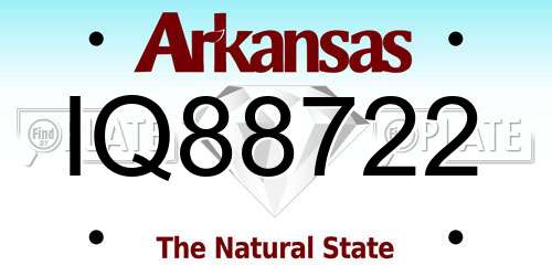 IQ88722 Arkansas License Plate