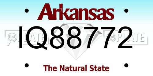 IQ88772 Arkansas License Plate