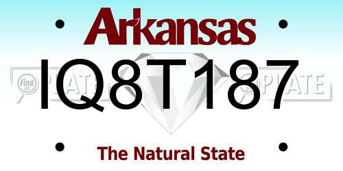 IQ8T187 Arkansas License Plate