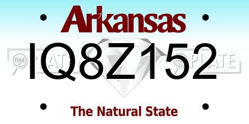 IQ8Z152 Arkansas License Plate