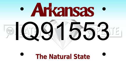 IQ91553 Arkansas License Plate