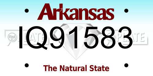 IQ91583 Arkansas License Plate