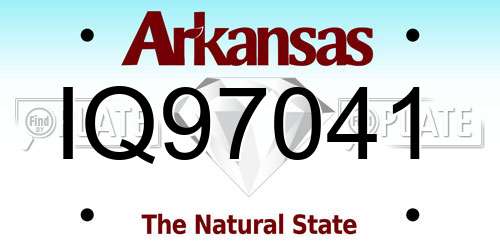IQ97041 Arkansas License Plate