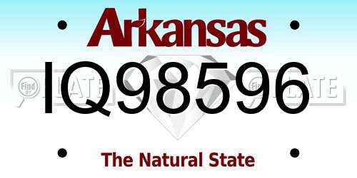 IQ98596 Arkansas License Plate
