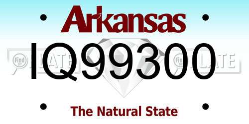 IQ99300 Arkansas License Plate